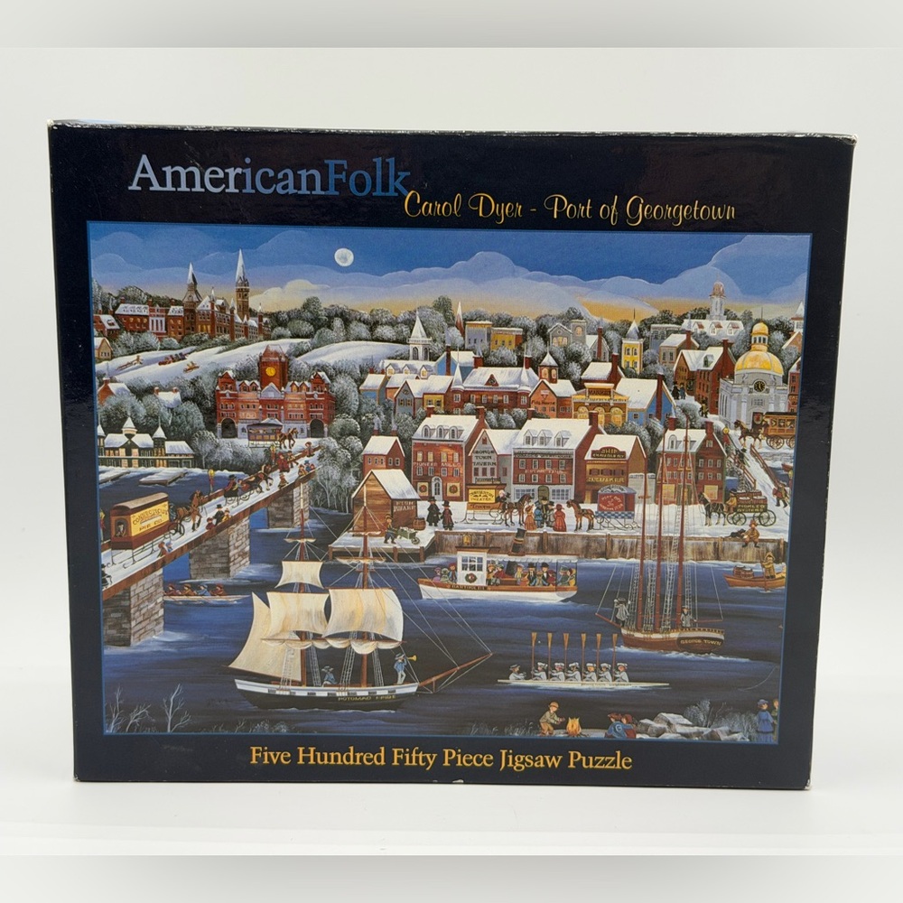 Ceaco American Folk Carol Dyer Port Of Georgetown Puzzle 24"x18" 550 Pieces-New